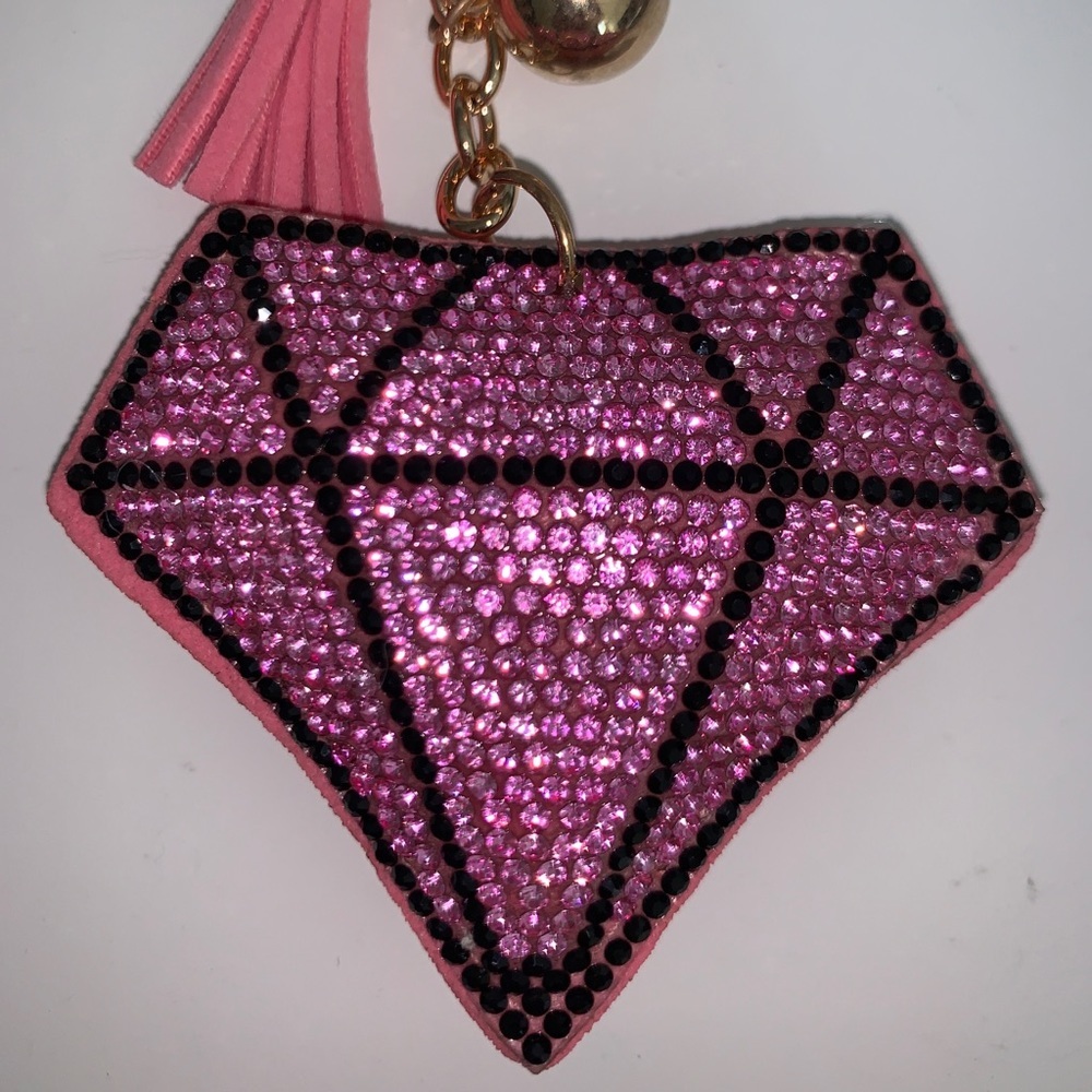 Pink Diamond Keychain Bling Charm